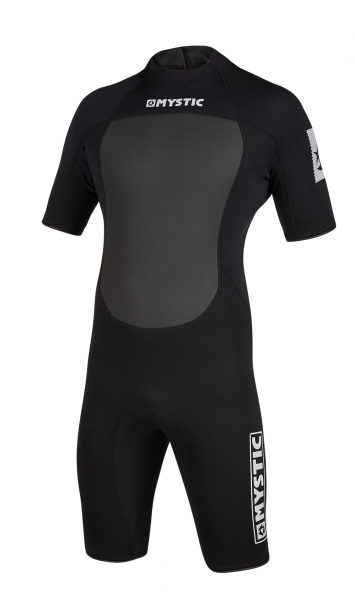 Mystic Brand Shorty Wetsuit 3/2 Backzip Flatlock Men Black