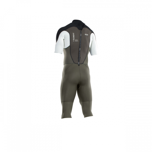 ION Element Traje de neopreno de manga corta 3/2mm Cremallera dorsal Hombre oliva oscuro/blanco/negro