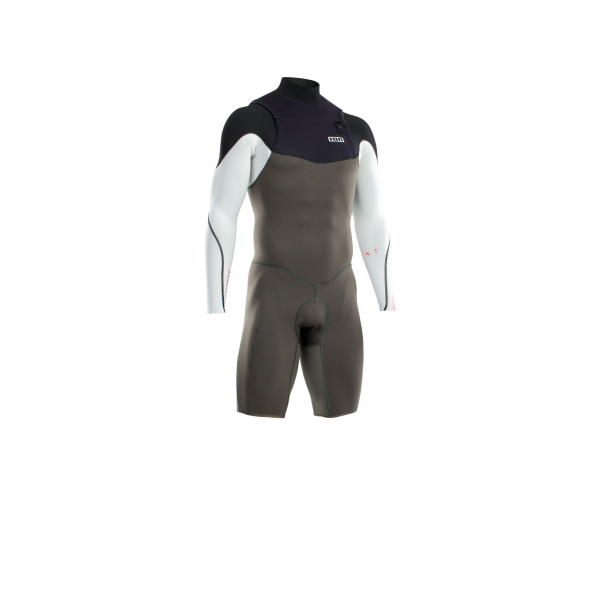 ION Element Shorty Long Sleeve 2/2mm Front Zip Hombre oliva oscuro/blanco/negro