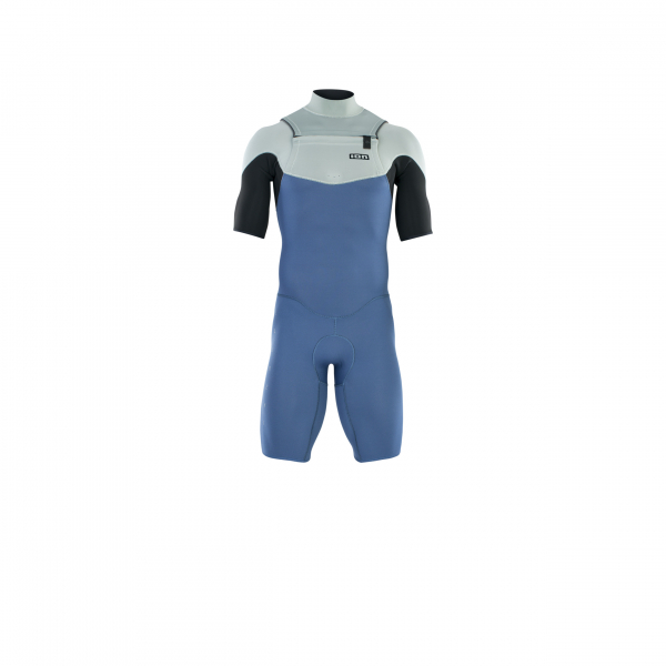 ION Element wetsuit shorty short sleeve 2/2 mm front zip men cascade-blue