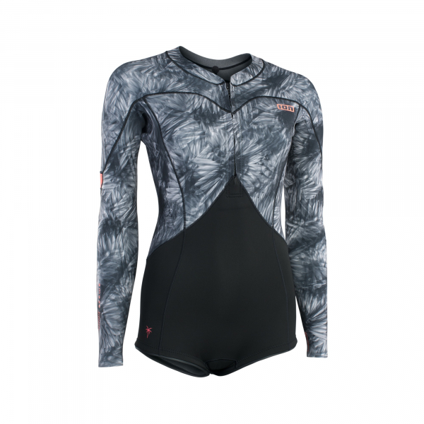 ION Amaze Hot Shorty 1.5 LS Front-Zip Frauen Black-Flowers