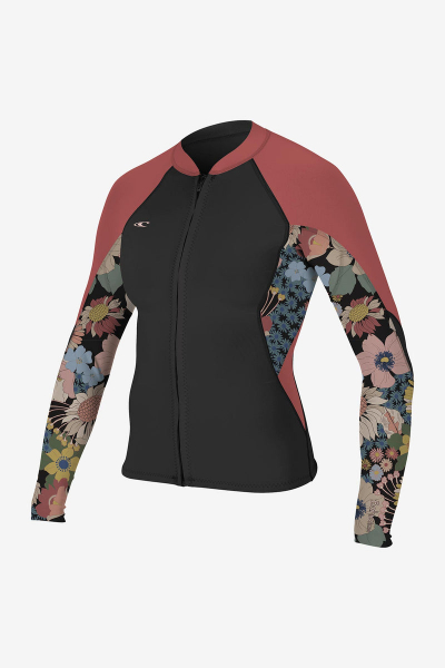 O'Neill Bahia Jacke 1/0,5 mm Full-Zip Frauen Schwarz/Twiggy/Tearose