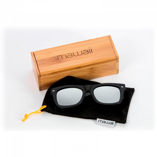 mawaii Gafas de sol de bambú Iraira Ao Negro Plata