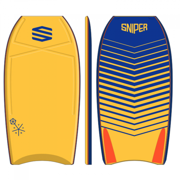 SNIPER Bodyboard Vyrus PE 44 Chevron Gelb