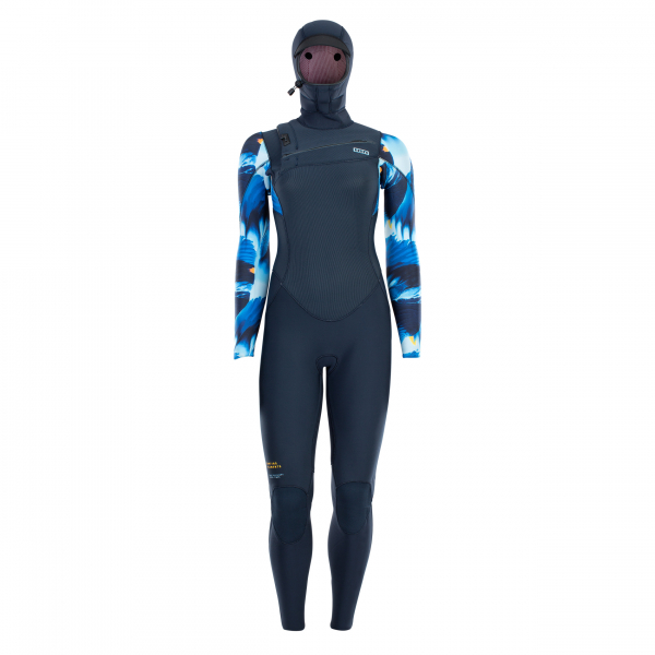 ION Amaze Amp Semidry Hood wetsuit 6/5mm front zip women blue capsule