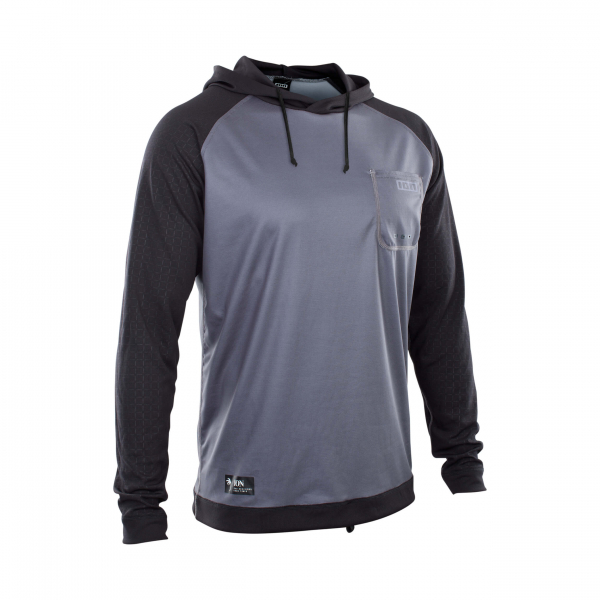 ION Wetshirt Capucha Manga Larga Hombre azul acero/negro
