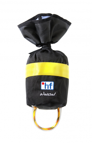 °hf Throw Bag Weasel Black Yellow Front View