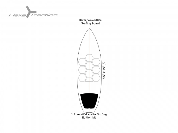 RSPro HexaTraction Board Grip Surf Basic River Wake Kite Transparente 10 Piezas