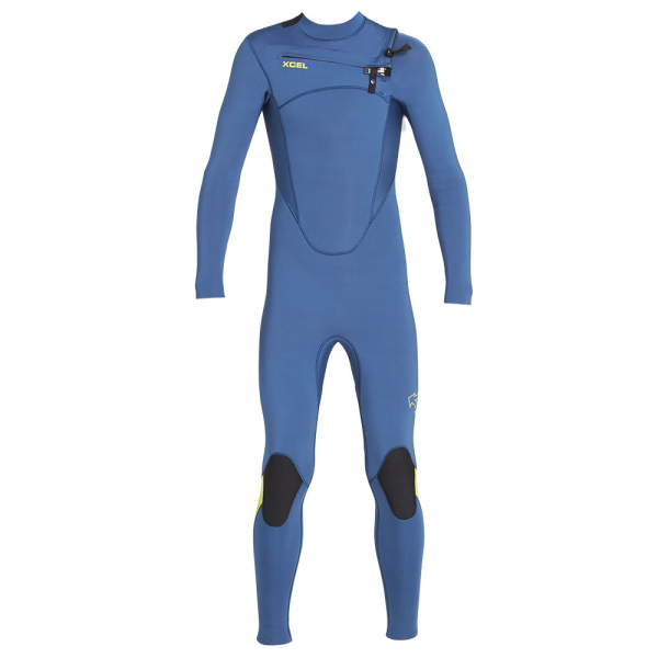 Xcel Youth Comp Wetsuit 5/4mm Front-Zip Children Cascade Blue Frontview 1