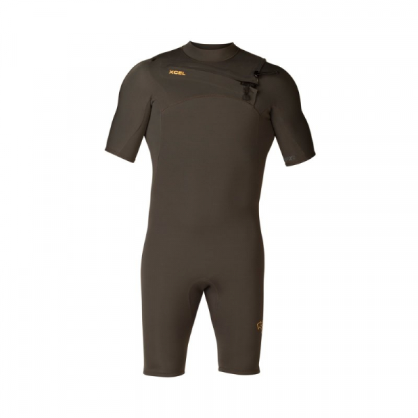 Xcel Comp X X2 Muta corta 2mm Zip anteriore Zip Uomo Jet Nero