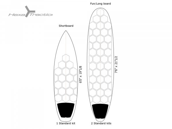 RSPro HexaTraction Board Grip Surf Schwarz 20 Stück