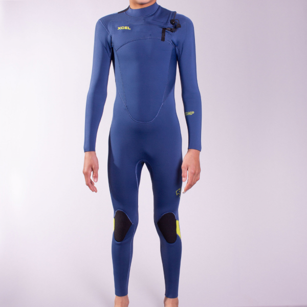 Xcel Youth Comp Wetsuit 5/4mm Front-Zip Children Cascade Blue Frontview 2