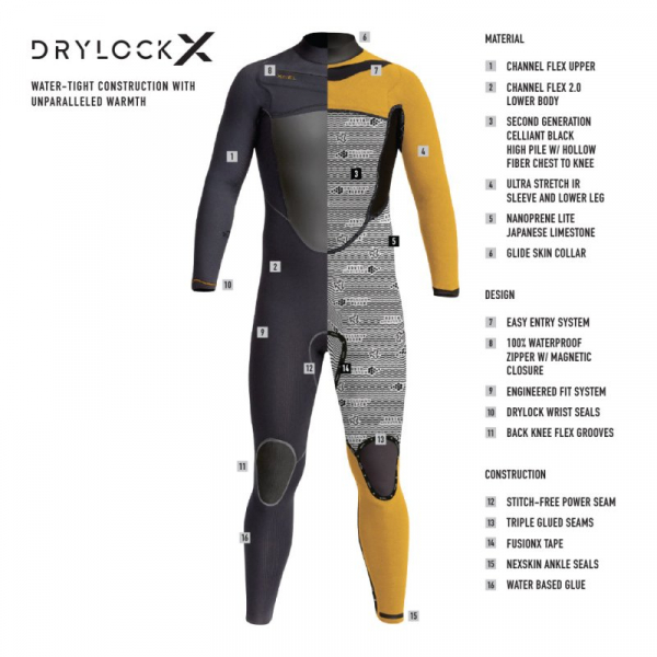 Xcel Drylock X X2 Neoprenanzug 5/4mm Front-Zip Männer Schwarz