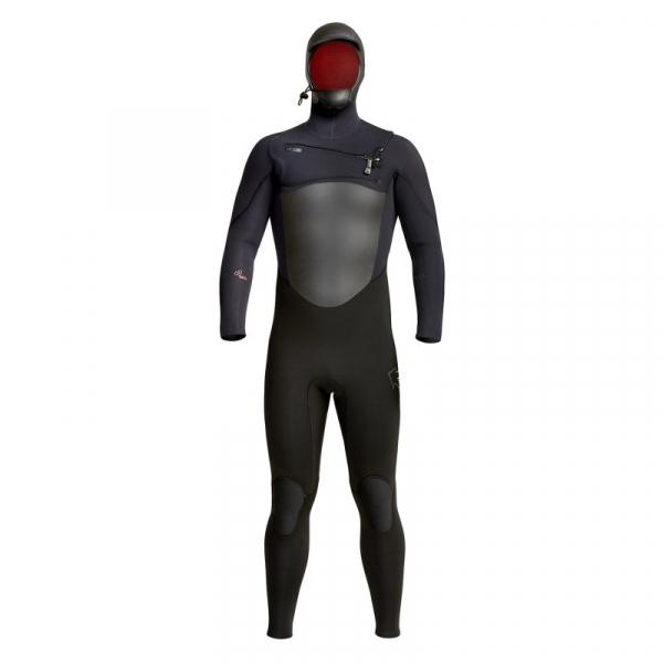 Xcel Infiniti Hooded X2 Neoprenanzug 6/5mm Frontzip Männer Schwarz Vorderansicht