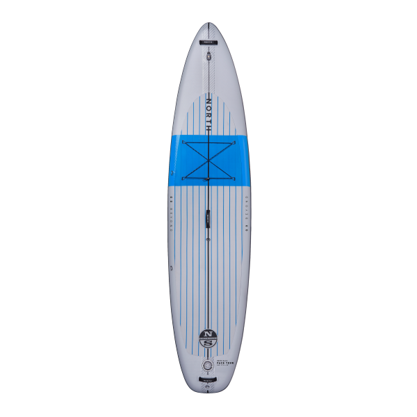 North SUP Pace Tour Aufblasbares Standup Paddle Board Package Himmel Grau