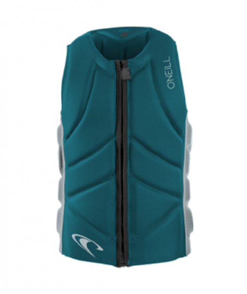 O'Neill Slasher Comp Impact Vest Front-Zip Uomo Tide Pool/Cool Grey
