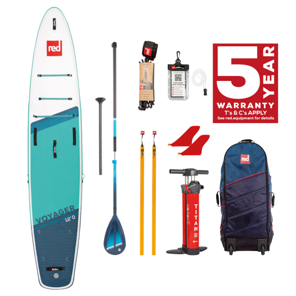 Red Paddle Co VOYAGER SUP SET 12'0" x 28" x 4.7" MSL Grün-Weiss