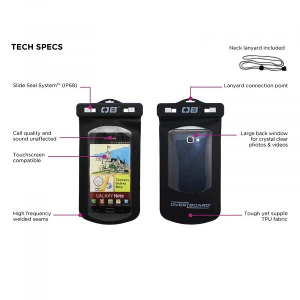 Overboard waterproof case for smartphones Black