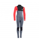 ION Capture Neoprenanzug 4/3 mm Back-Zip Kinder Jugendliche stahl-blau rot-schwarz