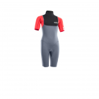 ION Capture Neoprenanzug Shorty 2/2 mm Back-Zip Kinder stahl-blau rot-schwarz