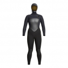 Xcel Traje de buceo Drylock X2 con capucha 6/5mm Cremallera frontal Mujer Negro